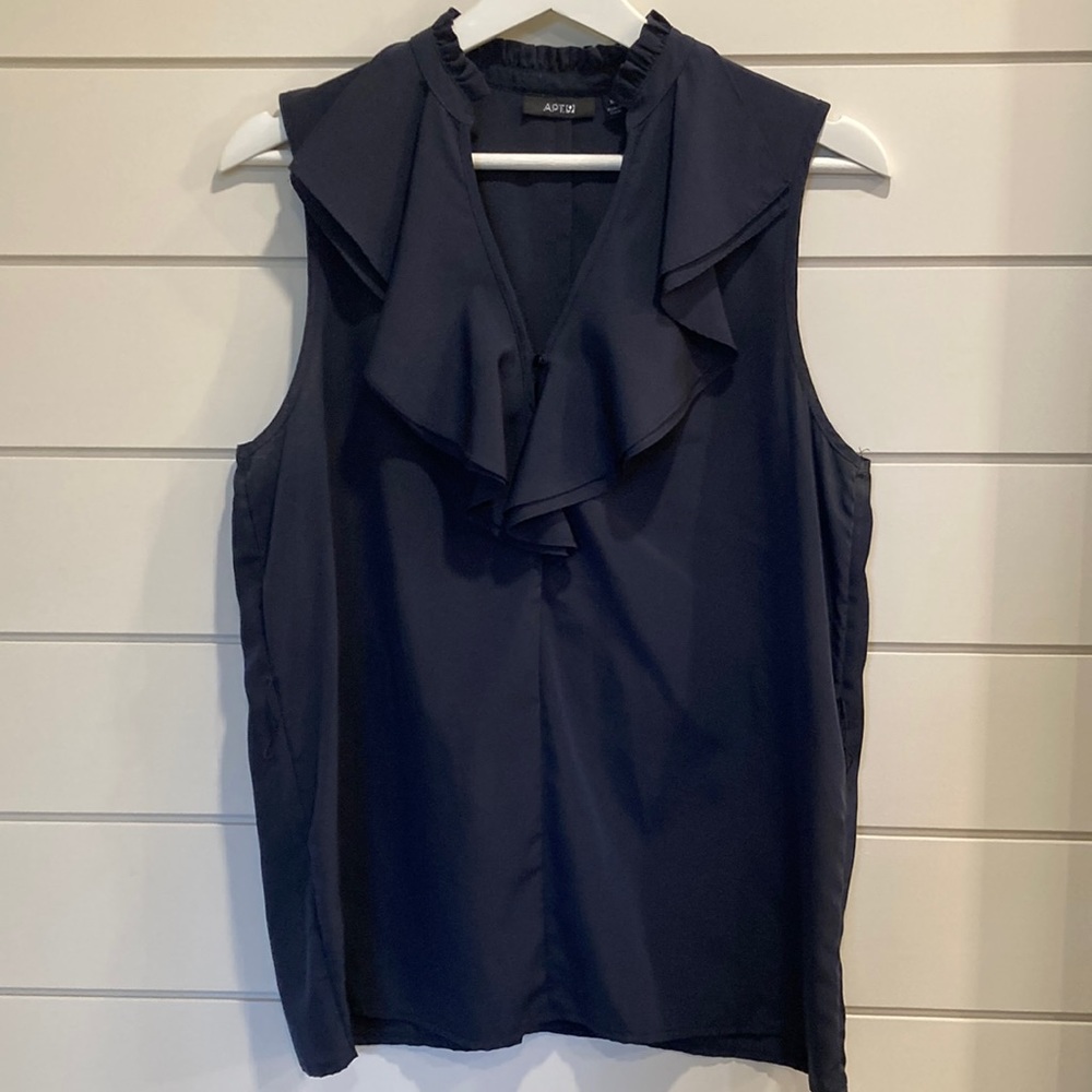 Navy Sleeveless Blouse